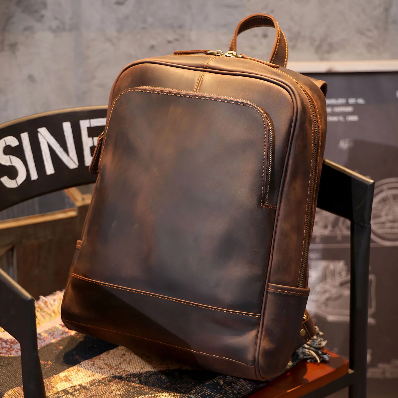Sac à Dos Cuir Homme Femme Marron Vintage | Hugo II