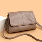 Sac bandoulière femme en similicuir vintage souple  multi-poches - Mila