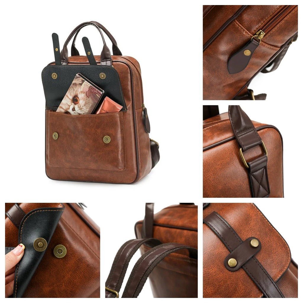 Sac à Dos Femme Style Vintage Marron | Margaux
