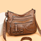 Sac Bandoulière Femme Vintage Multi-Poches - Lyne