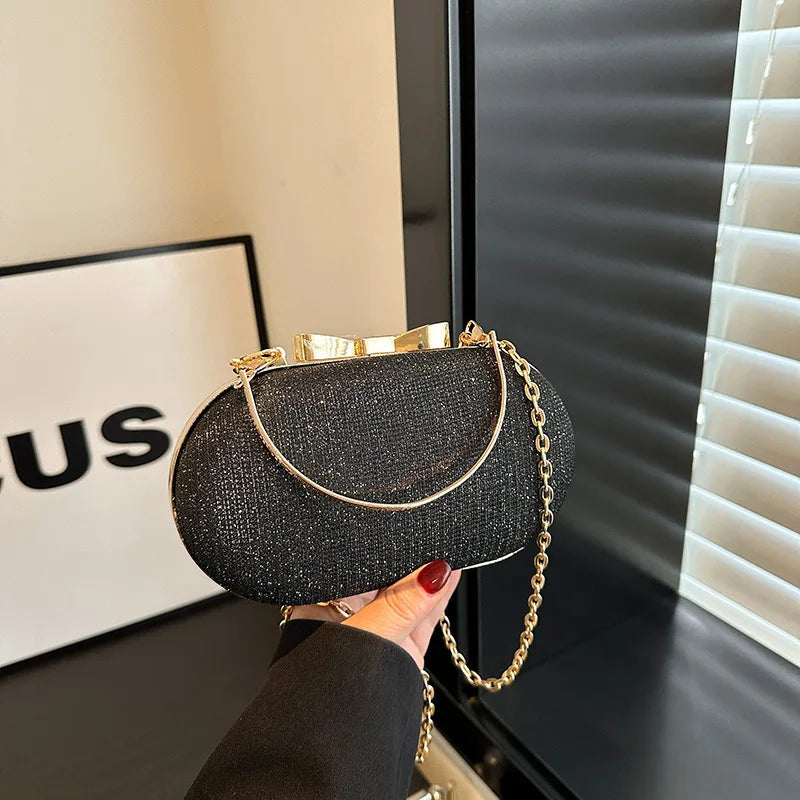Sac bandoulière femme de soirée à paillettes avec chaîne élégante - Lumièra