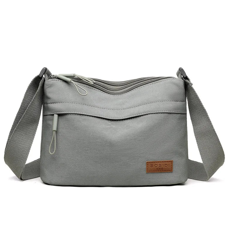 Sac bandoulière femme grande capacité multi-poches en toile - Kavera