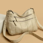 Sac bandoulière femme en similicuir multi-poches grande capacité - Calyra