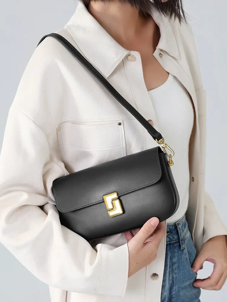 Sac Bandoulière Femme en similicuir à Fermoir Métallique - Milano