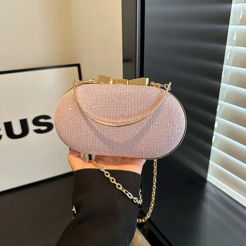 Sac bandoulière femme de soirée à paillettes avec chaîne élégante - Lumièra