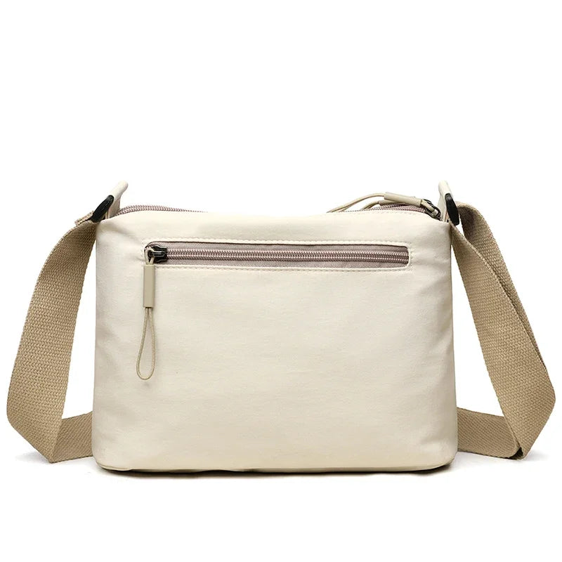 Sac bandoulière femme grande capacité multi-poches en toile - Kavera