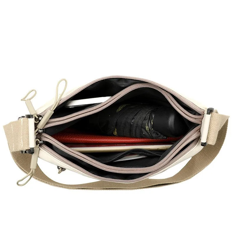 Sac bandoulière femme grande capacité multi-poches en toile - Kavera