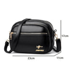 Sac bandoulière femme en similicuir multi-poches souple - Elora