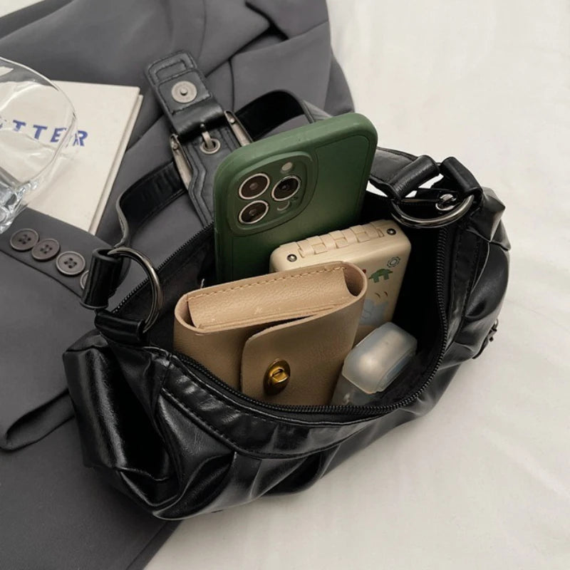 Sac a main en similicuir plissé élégant - Louna