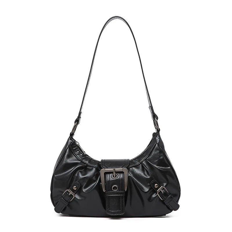 Sac bandoulière en similicuir plissé élégant - Louna