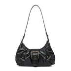 Sac bandoulière en similicuir plissé élégant - Louna