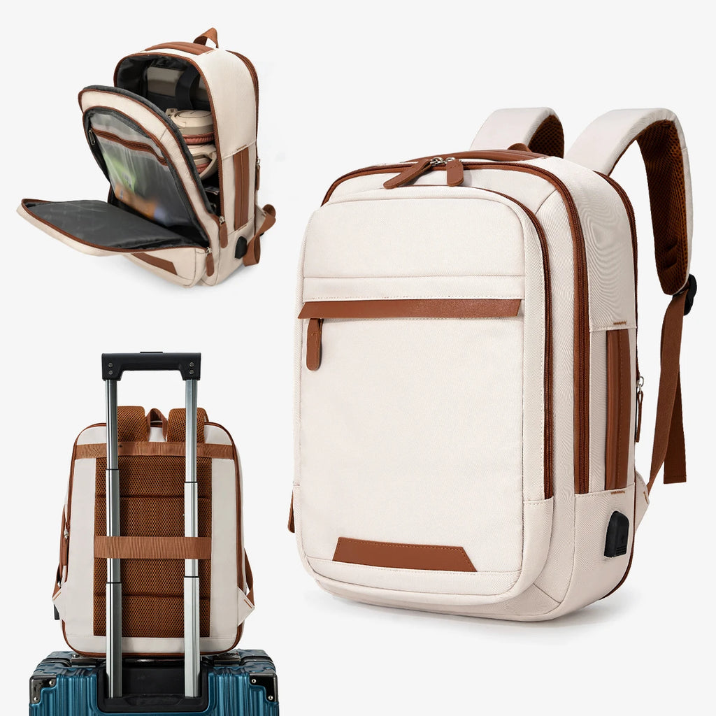 Sac à Dos Ordinateur Unisexe 16" Beige | Éliot