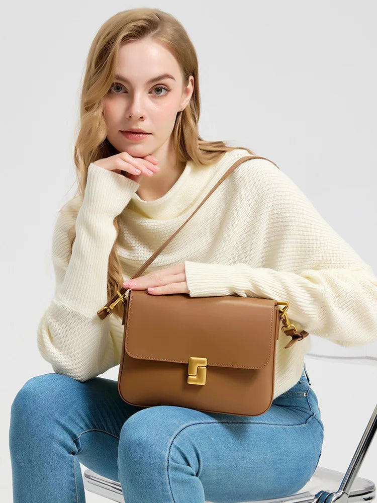 Mini sac bandoulière en similicuir carré - Livia