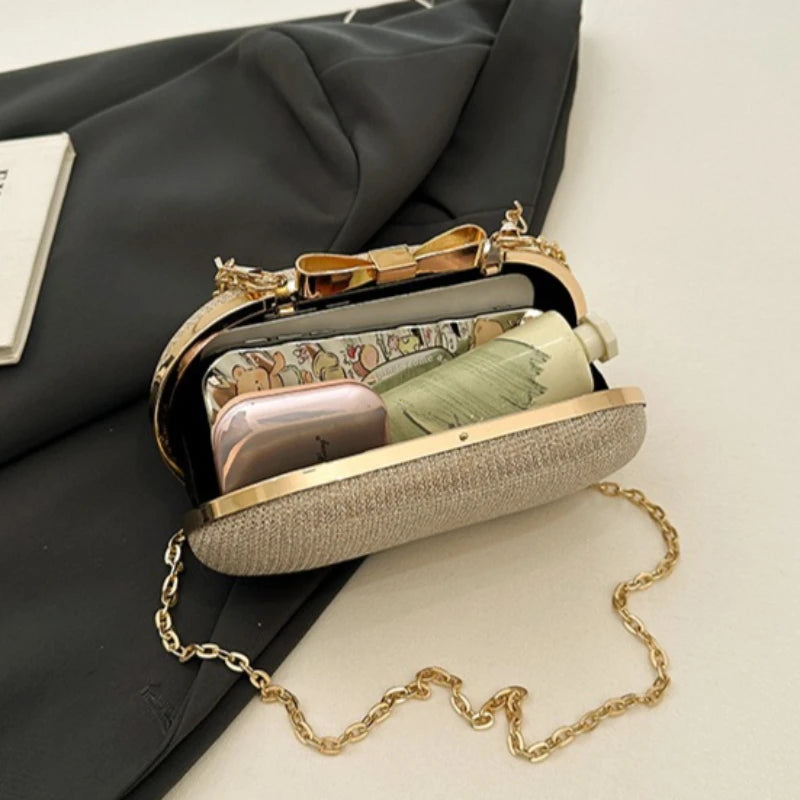 Sac bandoulière femme de soirée à paillettes avec chaîne élégante - Lumièra