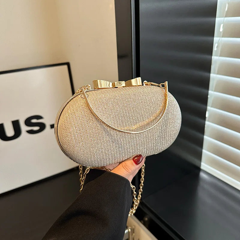 Sac bandoulière femme de soirée à paillettes avec chaîne élégante - Lumièra