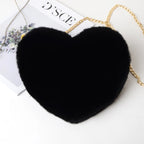 Sac bandoulière femme cœur fourrure doux élégant - Nalia