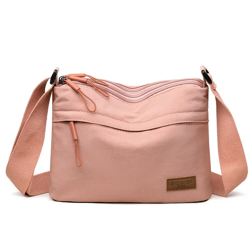 Sac bandoulière femme grande capacité multi-poches en toile - Kavera