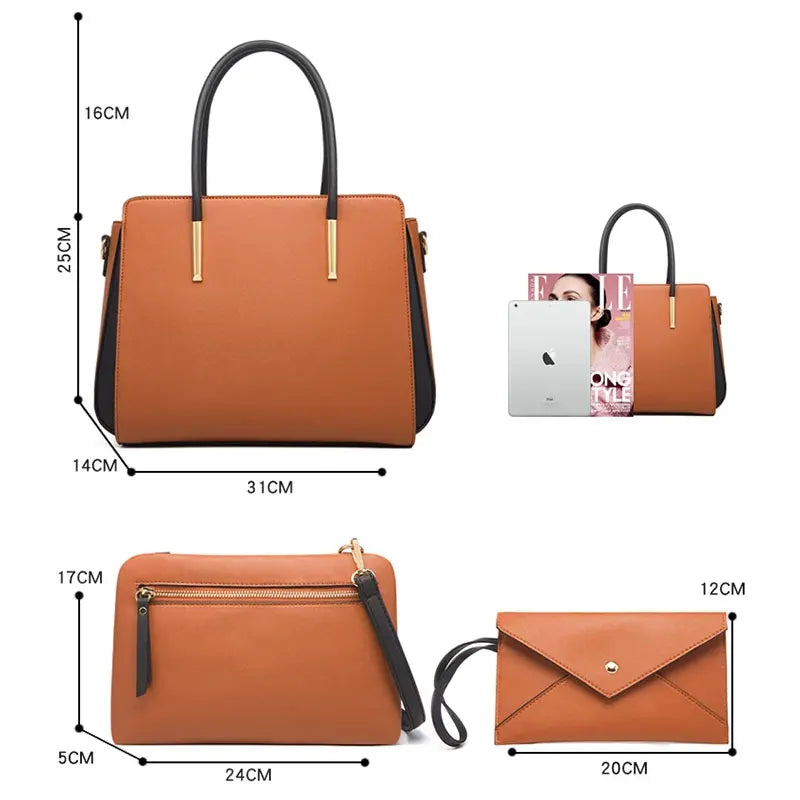 Sac bandoulière femme en similicuir 4 Pièces - Lysa