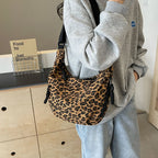 Sac bandoulière léopard femme multi-poches avec sangle réglable - Valia