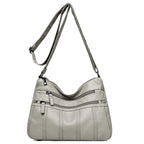 Sac bandoulière femme en similicuir multi-poches grande capacité - Calyra