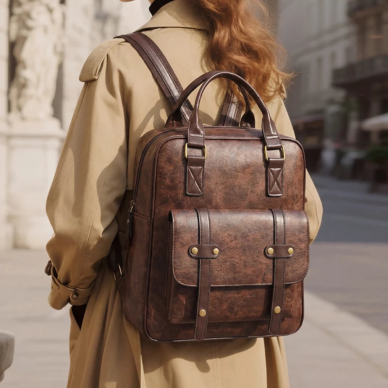 Sac à Dos Femme Style Vintage Marron | Margaux