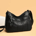 Sac bandoulière femme en similicuir multi-poches grande capacité - Calyra
