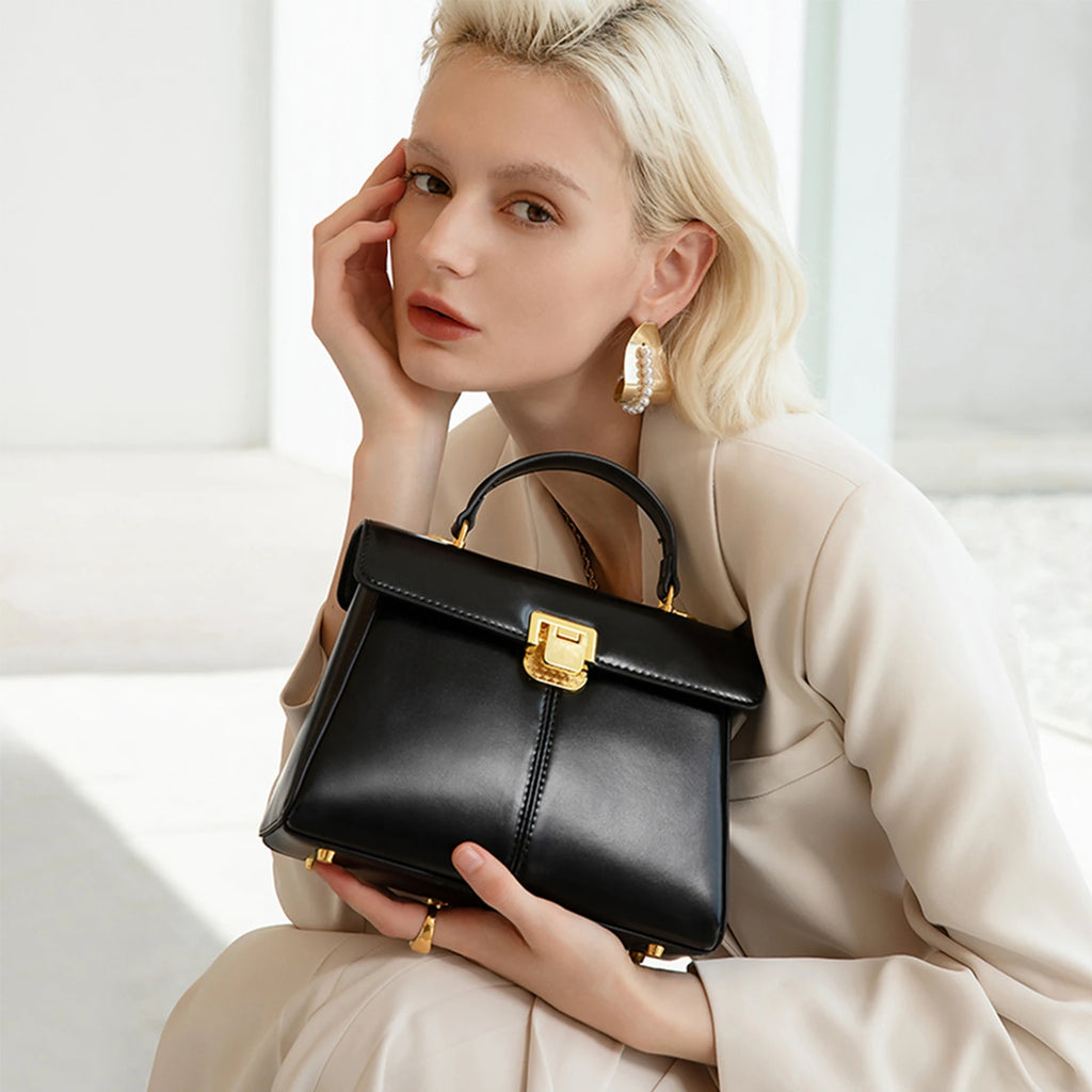 Sac bandoulière en cuir pour femme avec foulard - Fella