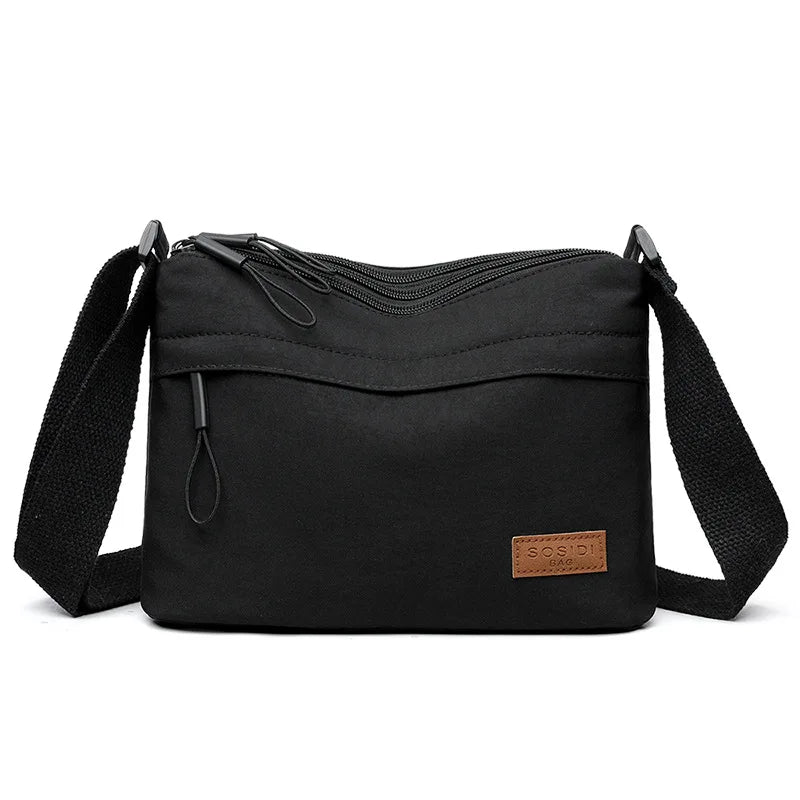 Sac bandoulière femme grande capacité multi-poches en toile - Kavera