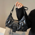 Sac bandoulière en similicuir plissé élégant - Louna