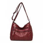 Sac bandoulière femme en similicuir multi-poches grande capacité - Calyra