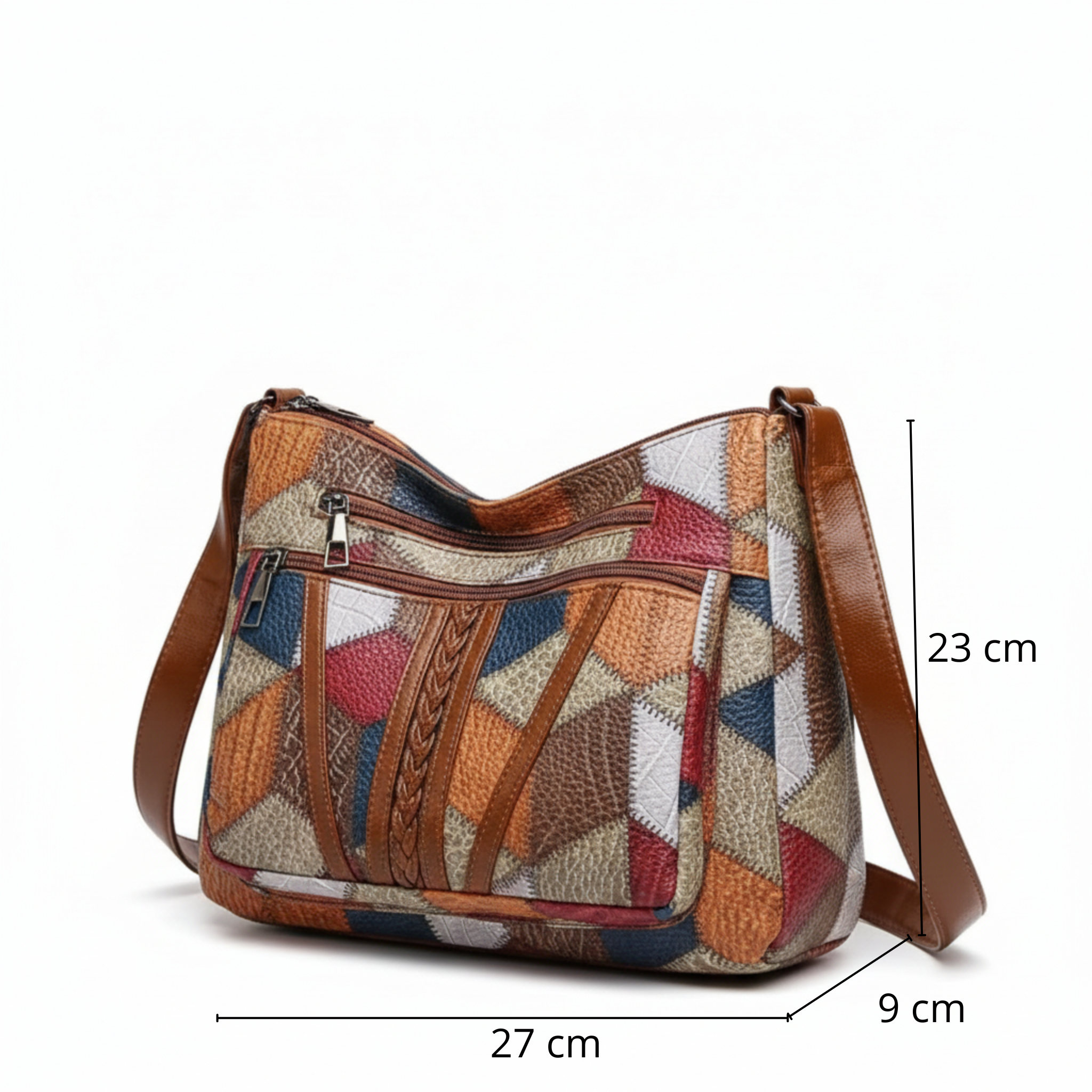 Sac Bandoulière en similicuir vintage multipoches - Lorea