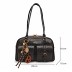 Sac bandoulière femme en similicuir grande capacité multi-poches - Ameria