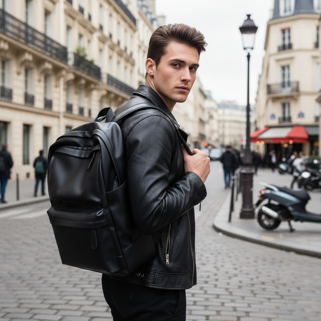 Cuir noir 3/4
