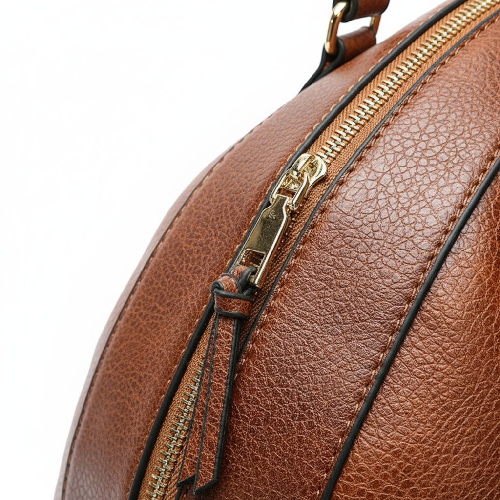 Détail fermeture éclair dorée