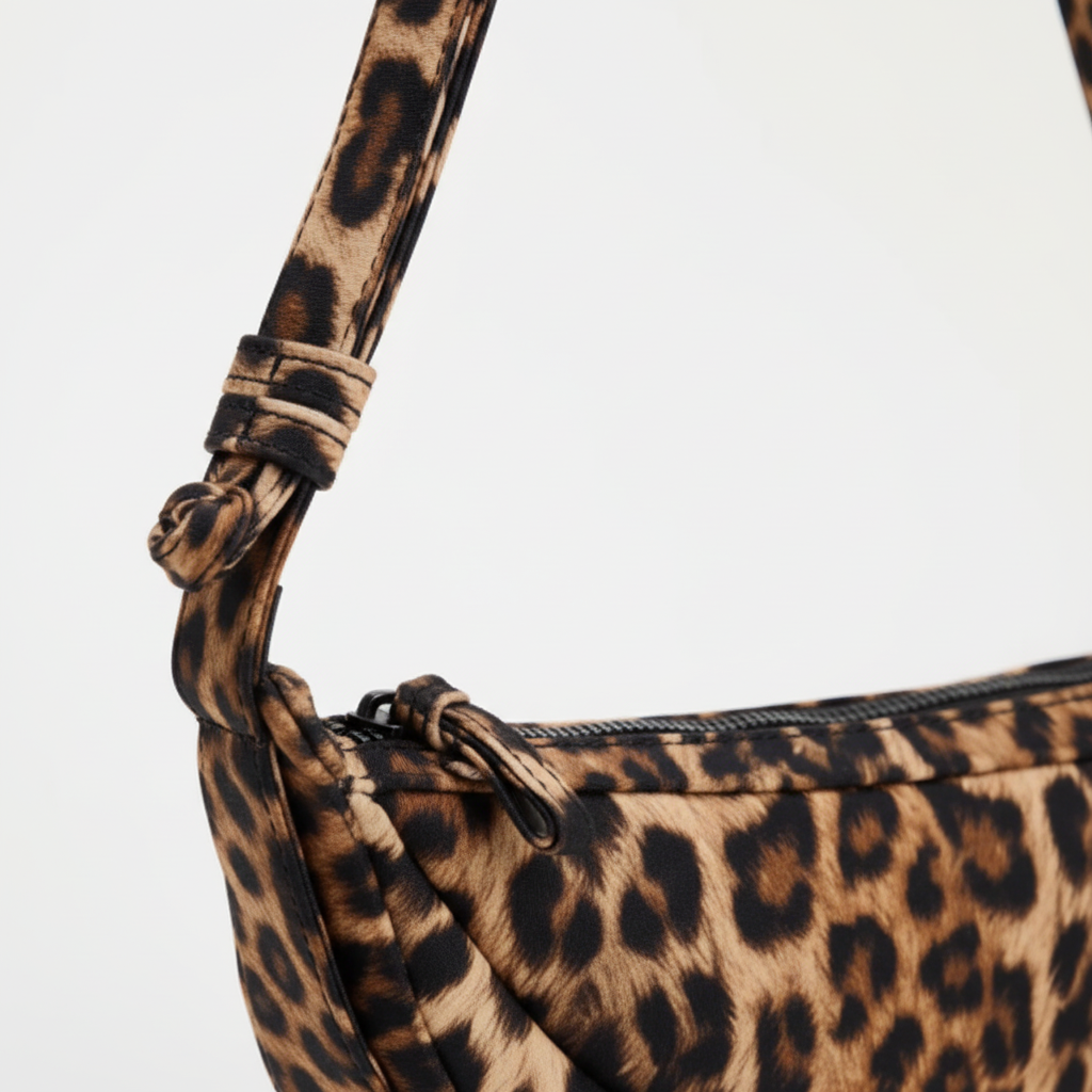 Détails sac demi-lune léopard - zoom 2