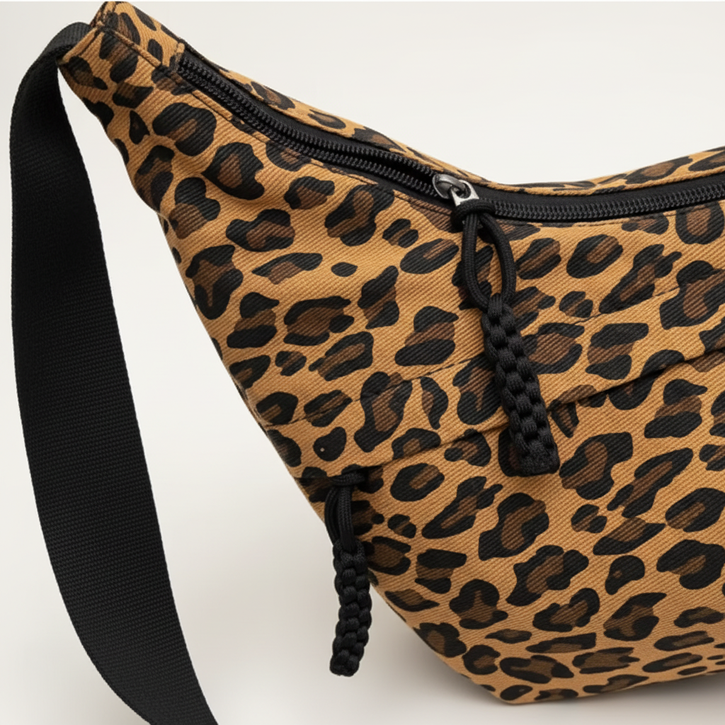 Détails sac hobo léopard