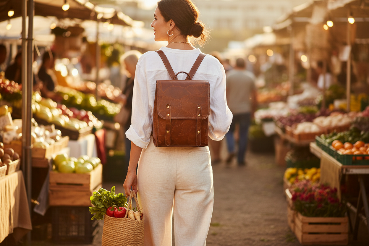 Femme 35s sac noir marché