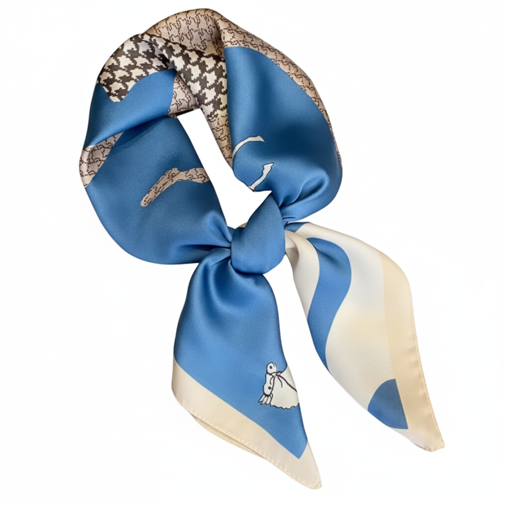 Foulard bleu serpent
