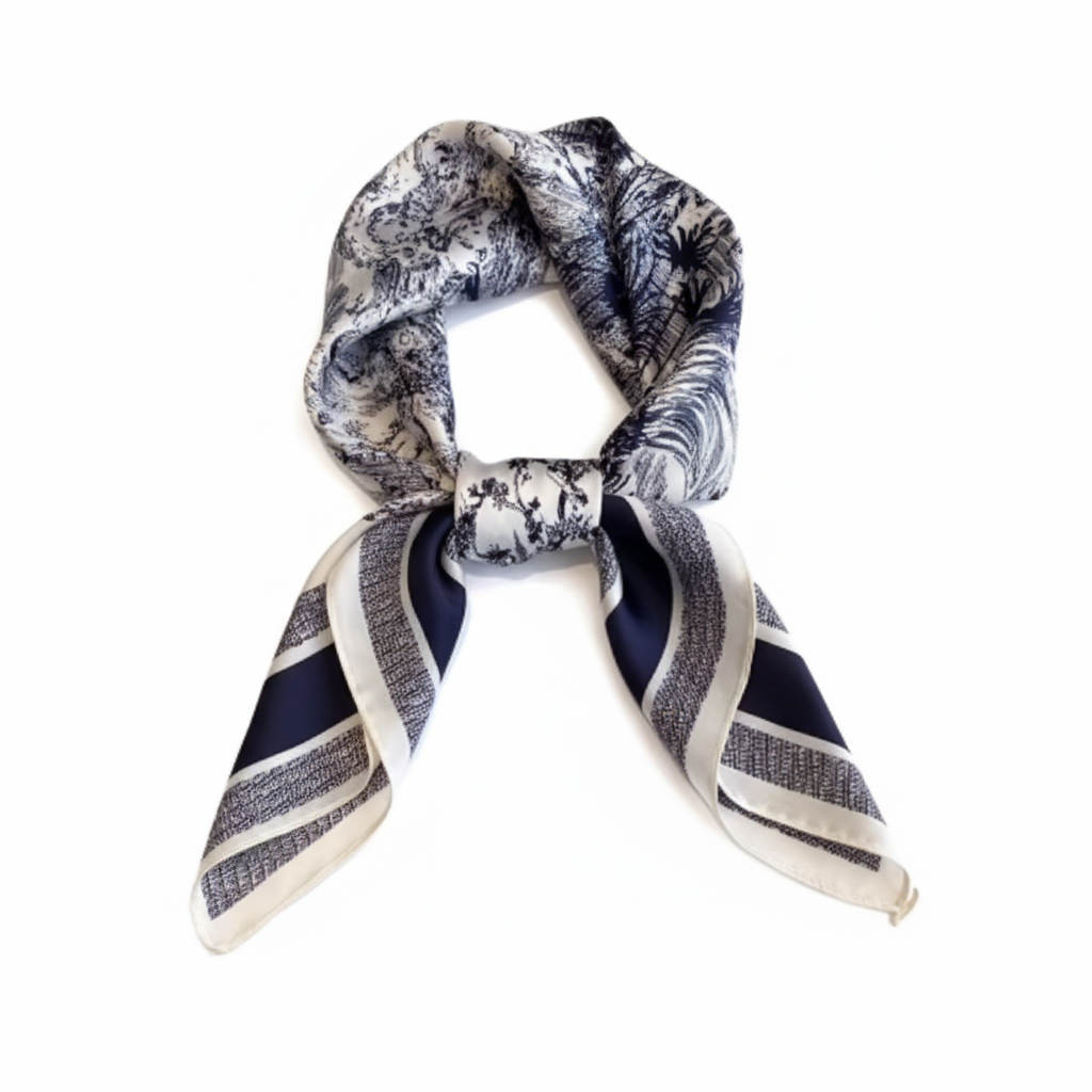Foulard serpent noir blanc