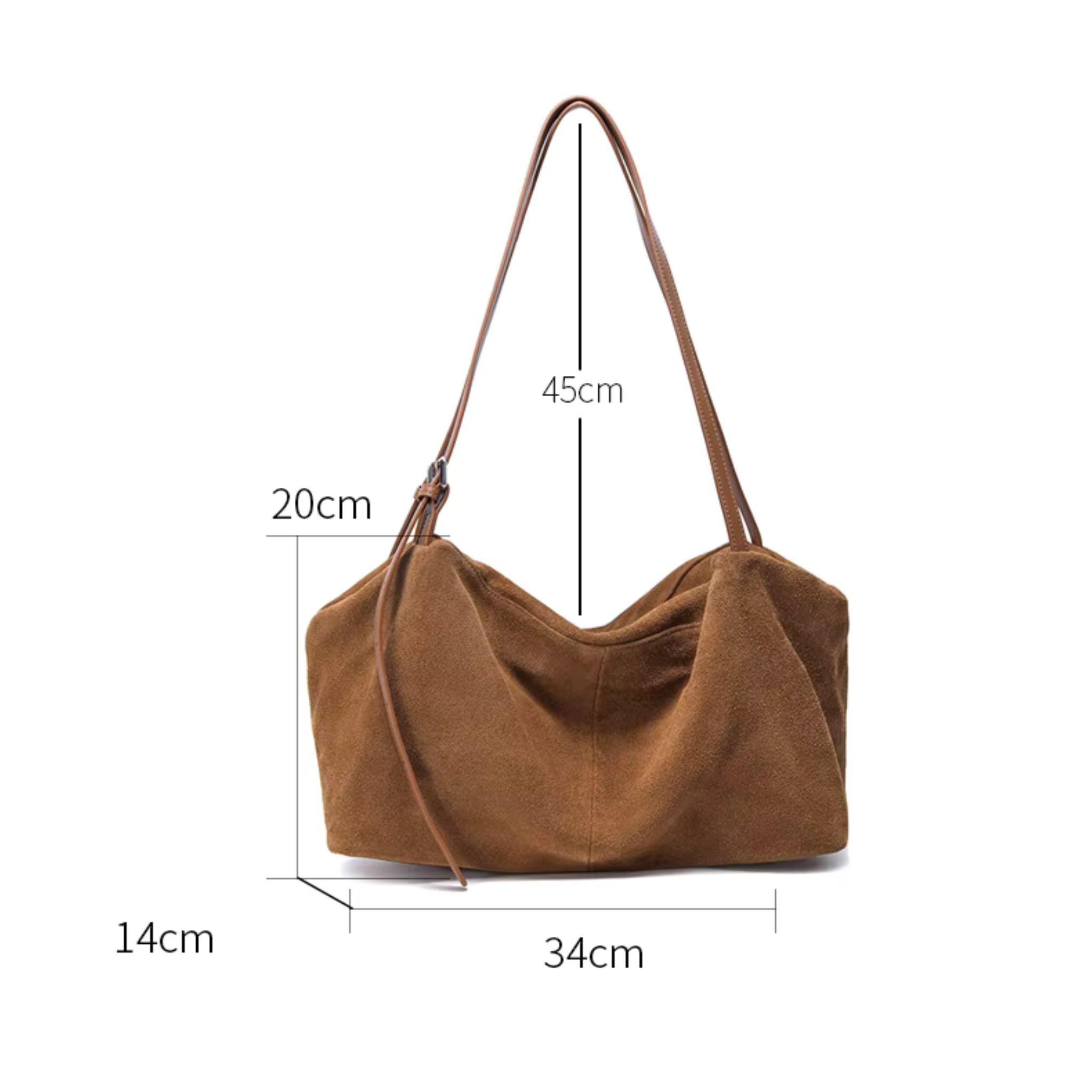 Sac bandoulière femme en cuir souple grand format - Lyne