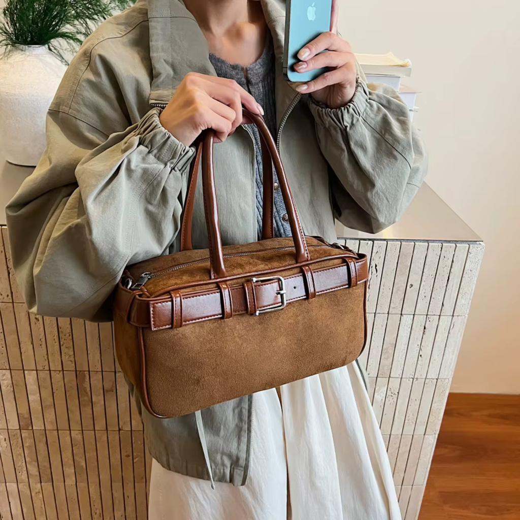 Sac bandoulière femme vintage en similicuir grande capacité - Liora