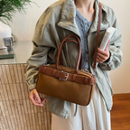 Sac bandoulière femme vintage en similicuir grande capacité - Liora