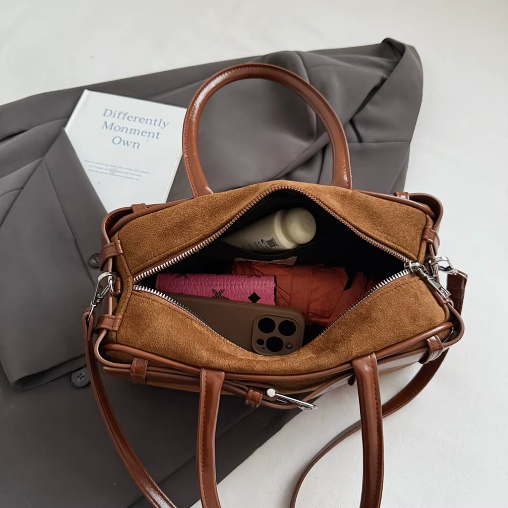 Sac bandoulière femme vintage en similicuir grande capacité - Liora