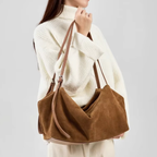 Sac bandoulière femme en cuir souple grand format - Lyne