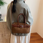 Sac bandoulière femme vintage en similicuir grande capacité - Liora