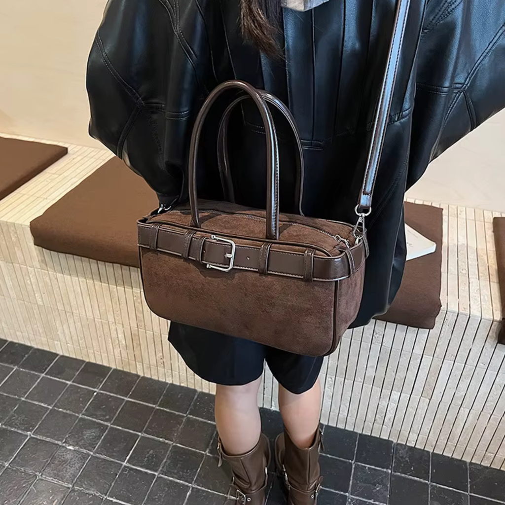 Sac bandoulière femme vintage en similicuir grande capacité - Liora