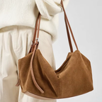 Sac bandoulière femme en cuir souple grand format - Lyne