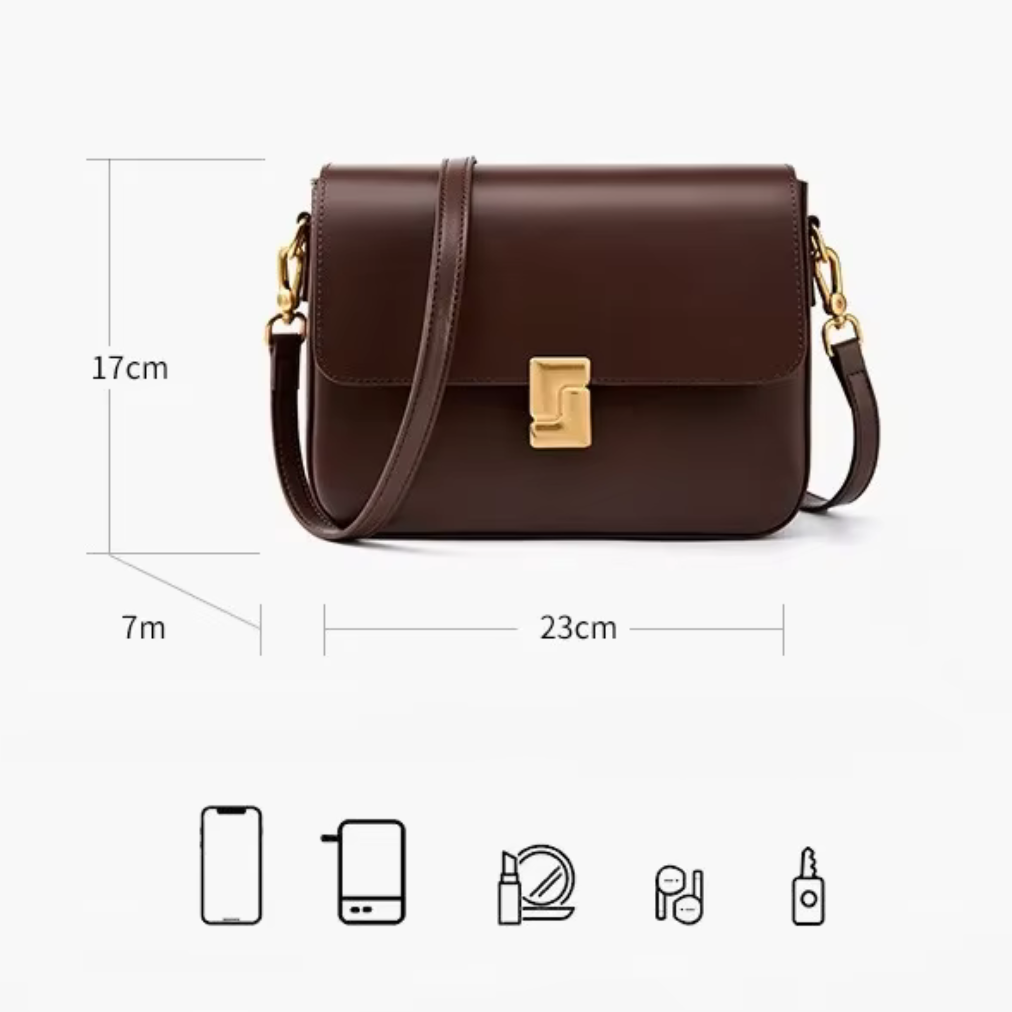 Mini sac bandoulière en similicuir carré - Livia