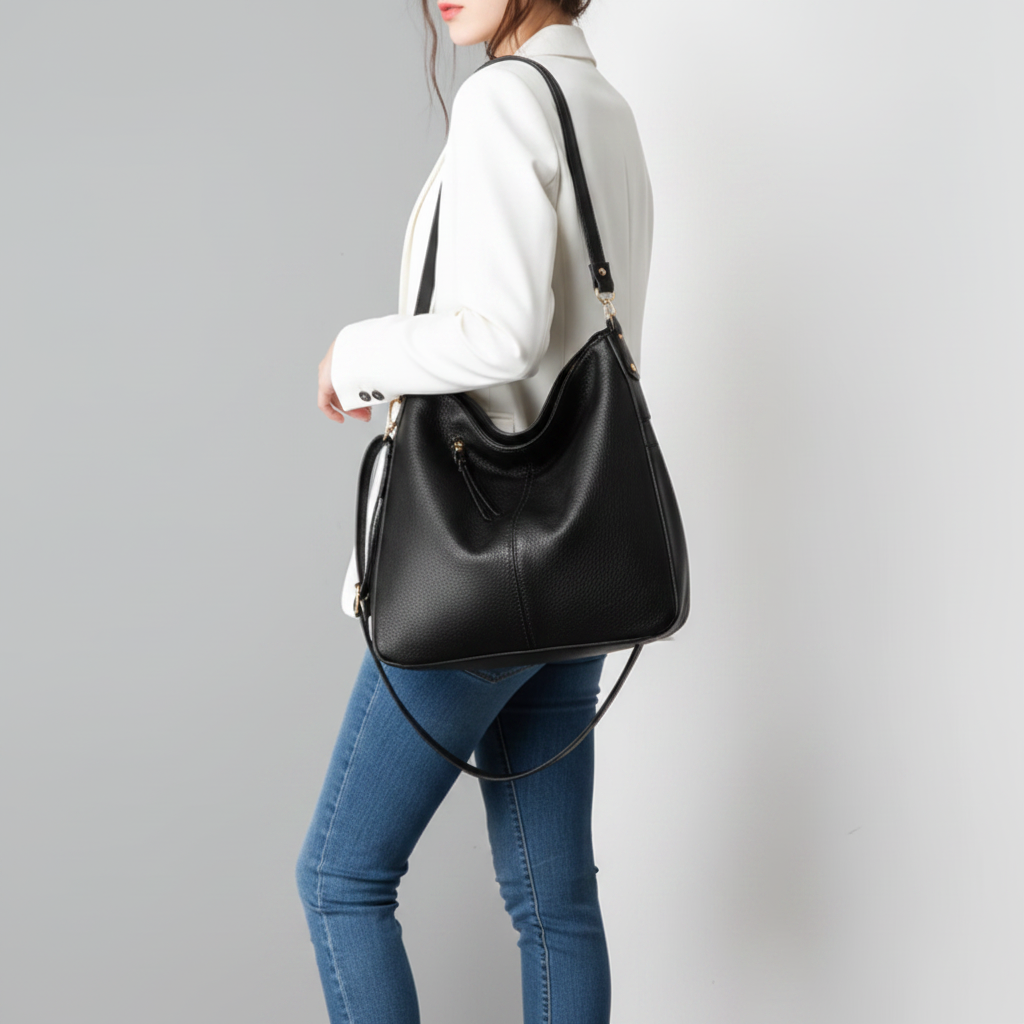 Hobo noir blazer blanc
