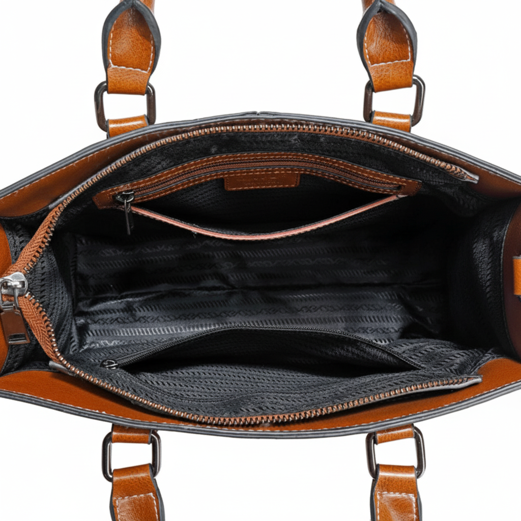 Intérieur du sac avec compartiments